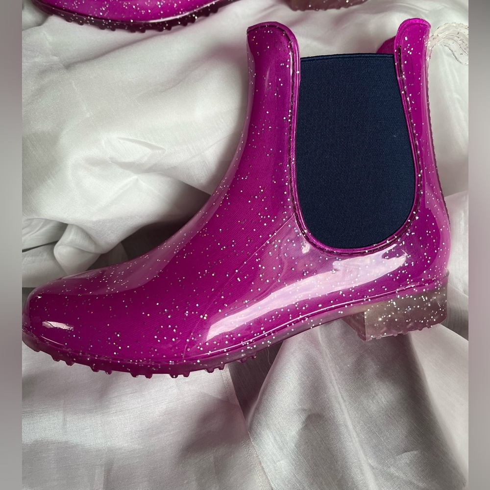 Glitter Chelsea Rain Boots - Pink